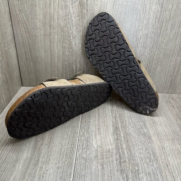 Birkenstock Franca Slide Sandal Adult Unisex L9 M7 Adjustable Strap Nubuck Beige - Picture 9 of 14